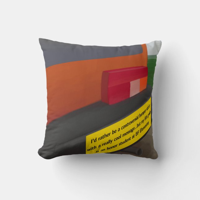 Disgruntled Bumper Sticker Funny Throw Pillow (Front)