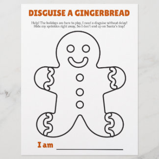 Disguise a Gingerbread Template and Instructions Flyer