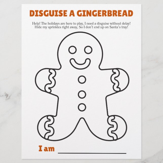 Disguise a Gingerbread Template and Instructions Flyer (Front)