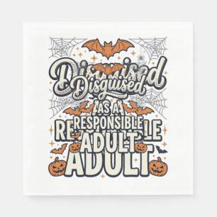 Disguised as a Responsible Adult Halloween Vector Napkin