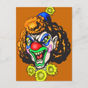 Disgusting Evil Clown Postcard
