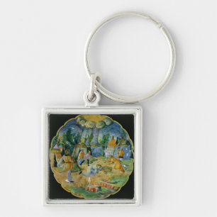 Dish depicting the gathering of manna key ring