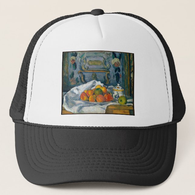 Dish of Apples Paul Cezanne Famous Visual Arts Pos Trucker Hat (Front)