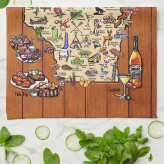 Dish Towel - Wisconsin Supper Club Map