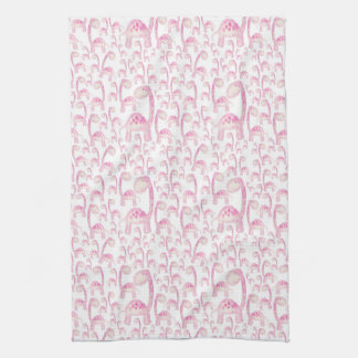 Dish Towel with Pink Dinosaur