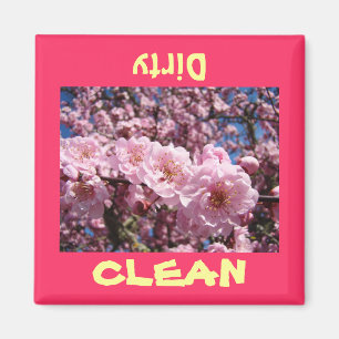 Dish Washer Clean Dirty magnets Pink Blossoms