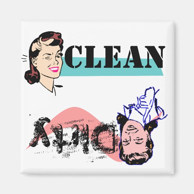 Dish Washer Magnet Finger Wag Dirty vs Wink Clean (Front)