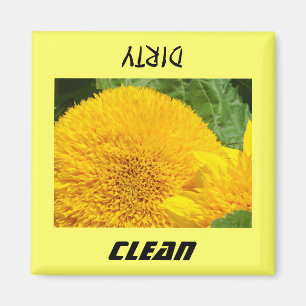 Dish Washer magnets Clean Dirty Sunflowers