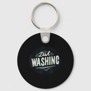 Dish Washing Graphic for Man and Woman Key Ring