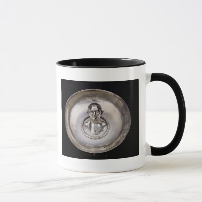 Dish with the bust of a man inside mug (Right)