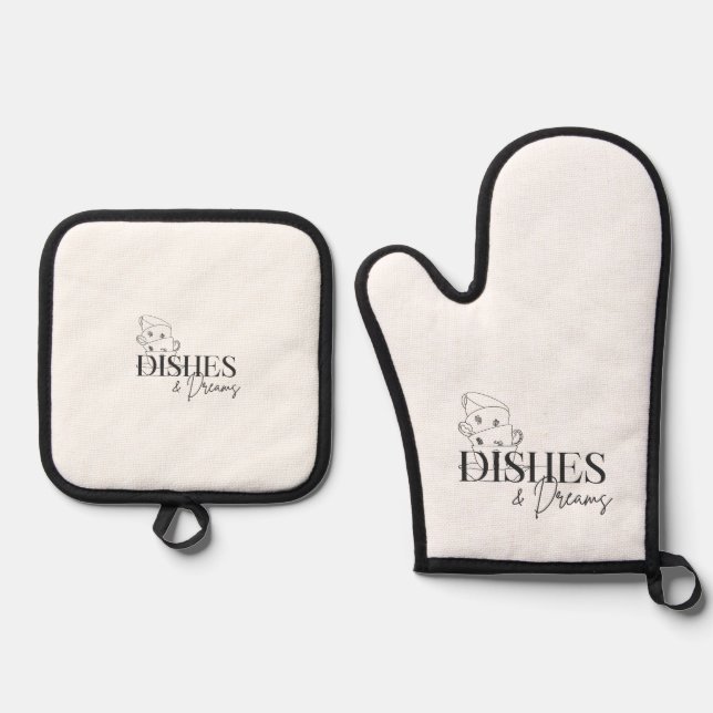 Dishes and Dreams Oven Mitt & Pot Holder Set (Front)