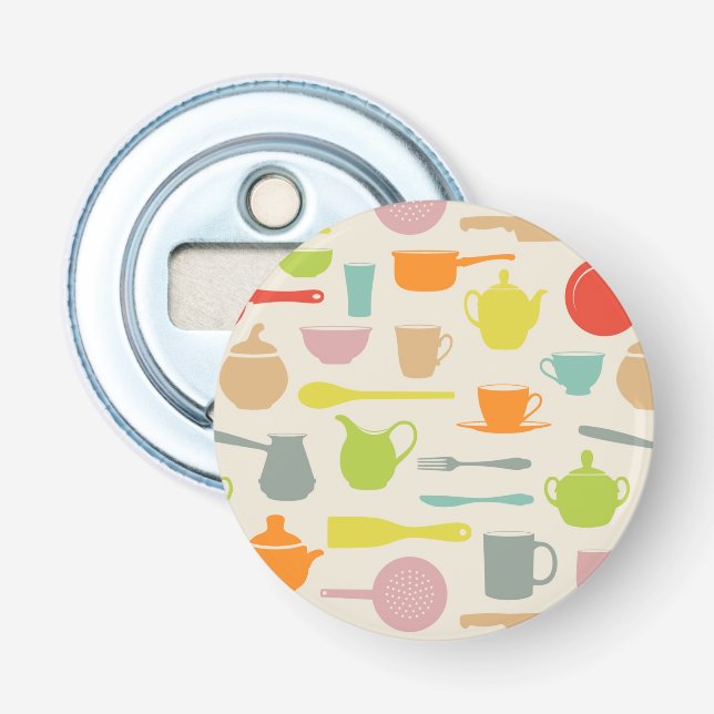 Dishes Pattern Bottle Opener (Front)