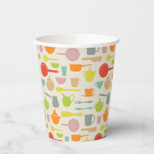 Dishes Pattern Paper Cups