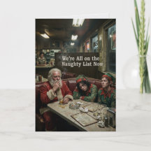 Dishevelled Santa Elves Diner Dark Humour