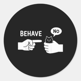 Dishonest Cat Behave Animal Funny Cat Meme Cartoon Classic Round Sticker