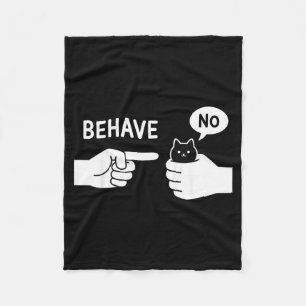 Dishonest Cat Behave Animal Funny Cat Meme Cartoon Fleece Blanket