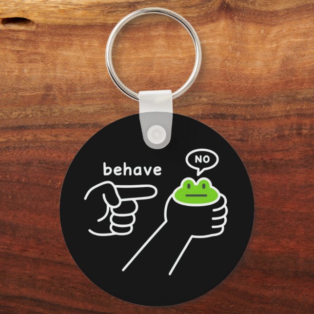 Dishonest Frog Frog Meme Behave No Cartoon  Key Ring (Front)