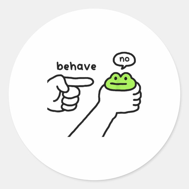 Dishonest Frog Funny Frog Meme Behave No Cartoon D Classic Round Sticker (Front)