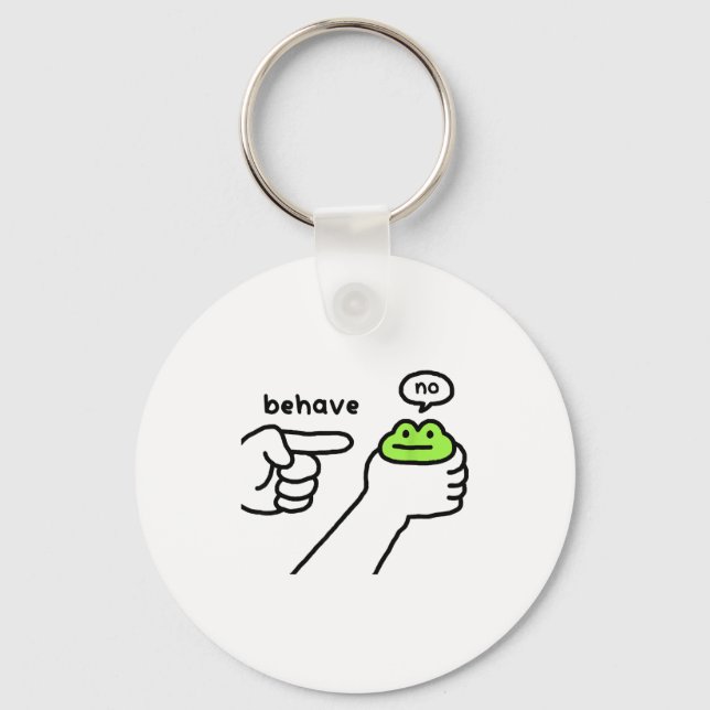 Dishonest Frog Funny Frog Meme Behave No Cartoon D Key Ring (Front)