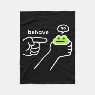 Dishonest Frog Funny Frog Meme Behave No Cartoon M Fleece Blanket