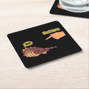 Dishonest Frog Funny Frog Meme Behave No Cartoon Square Paper Coaster