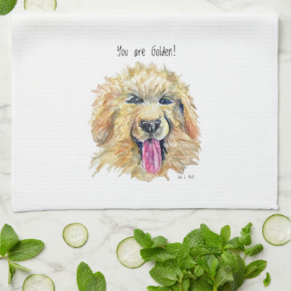 Dishtowel for kitchen with Golden/Doodle/Retriever Tea Towel