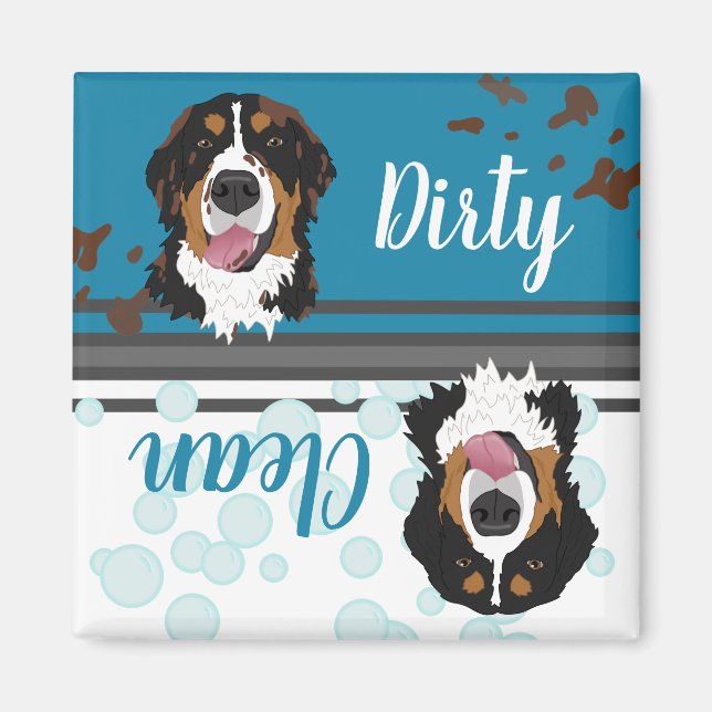Dishwasher Clean Dirty Bernese Mountain Dog  Magnet (Front)