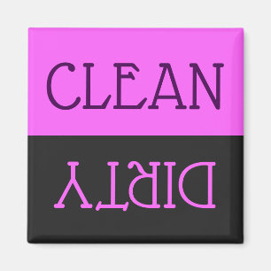 Dishwasher Clean Dirty Dishes Purple Black Kitchen Magnet