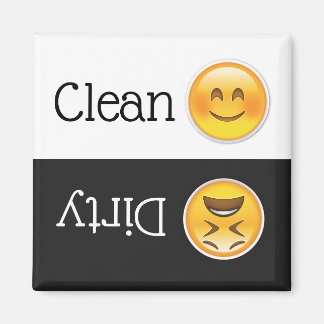 Dishwasher Clean/Dirty Emoji Magnet (Front)
