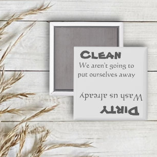Dishwasher Clean Dirty Magnet Funny