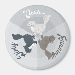 Dishwasher Clean Dirty Running Cute Cats Magnet