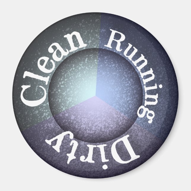 Dishwasher Clean Dirty Running Organiser Magnet (Front)