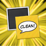 Dishwasher Clean Fun Retro Comic Book Pop Art Magnet<br><div class="desc">A fun,  cool and trendy retro comic book pop art-inspired design that puts the wham,  zap,  pow into your day. The perfect gift for superheroes,  your friends,  family or as a treat to yourself. Designed by Thisisnotme©</div>