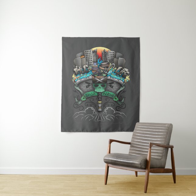 Dishwasher Graffiti Drawing Tapestry (In Situ)