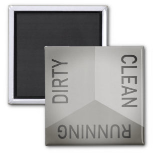Dishwasher Grey Dirty Clean Running Reversible Magnet