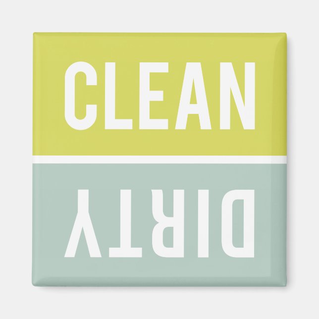 Dishwasher Magnet CLEAN | DIRTY - Green Blue (Front)