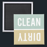 Dishwasher Magnet CLEAN | DIRTY - Green Tan<br><div class="desc">Neutral greyed jade blue / green,  tan,  and white dishwasher magnets.  Just reverse or flip the magnet to clean or dirty on the front of the dishwasher to inform your family about the dishes inside.  Simple modern design.</div>