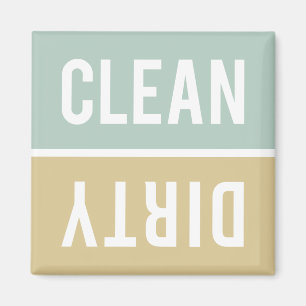 Dishwasher Magnet CLEAN DIRTY - Green Tan
