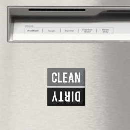 Dishwasher Magnet CLEAN | DIRTY - Grey and Black