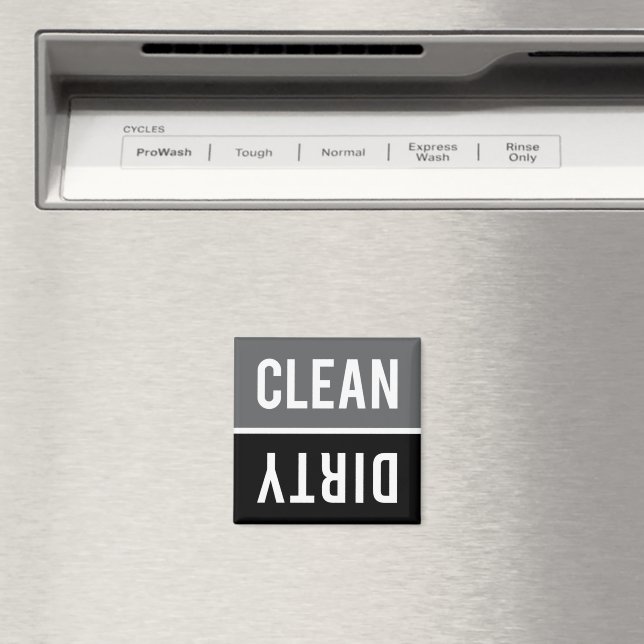 Dishwasher Magnet CLEAN | DIRTY - Grey and Black (In Situ (Dishwasher))