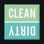 Dishwasher Magnet CLEAN | DIRTY - Mint & Turquoise<br><div class="desc">Fresh and cheerful mint green,  turquoise blue,  and white dishwasher magnets.  Just reverse or flip the magnet to clean or dirty on the front of the dishwasher to inform your family about the dishes inside.  Simple modern design.</div>