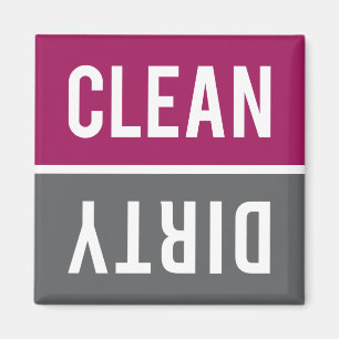 Dishwasher Magnet CLEAN DIRTY - Raspberry Grey