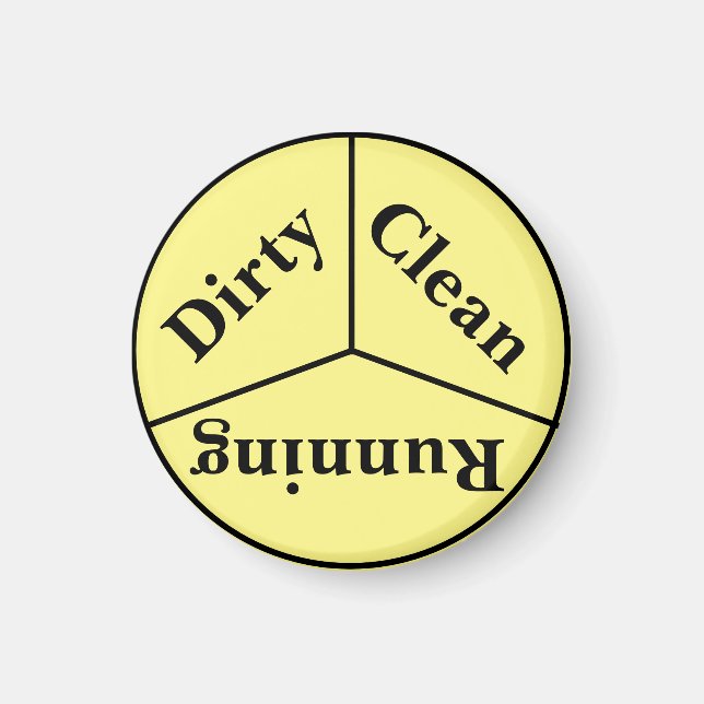 Dishwasher magnet - clean, dirty, running (Front)