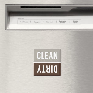 Dishwasher Magnet CLEAN DIRTY - Stone Grey Brown