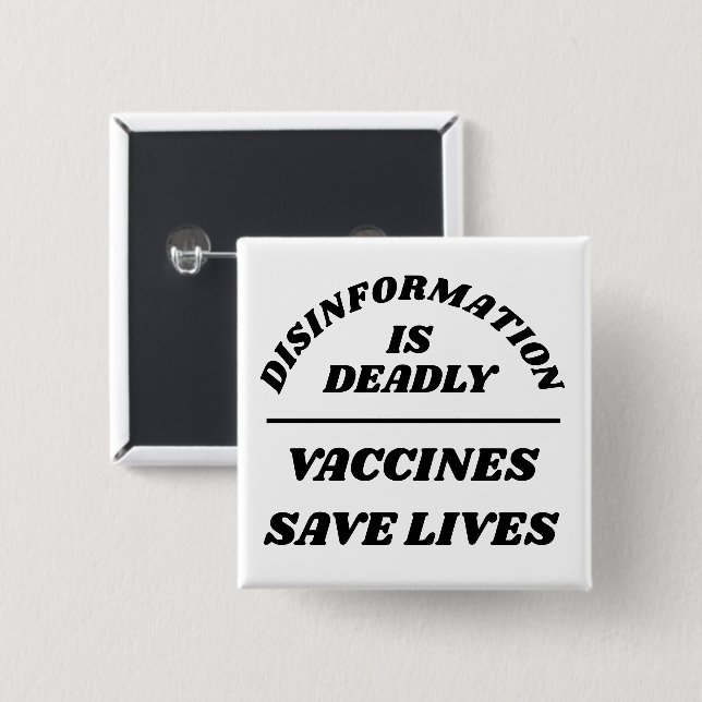 Disinformation is Deadly 15 Cm Square Badge (Front & Back)