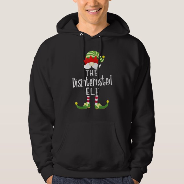 Disinterested Elf Group Christmas Pajama Party Hoodie (Front)