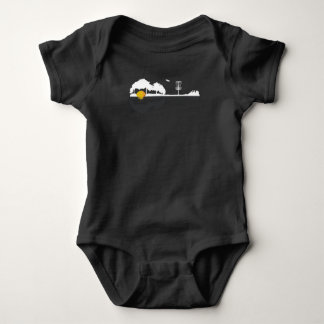 Disk Golf Sunset Guitar Disk Golf Baby Bodysuit