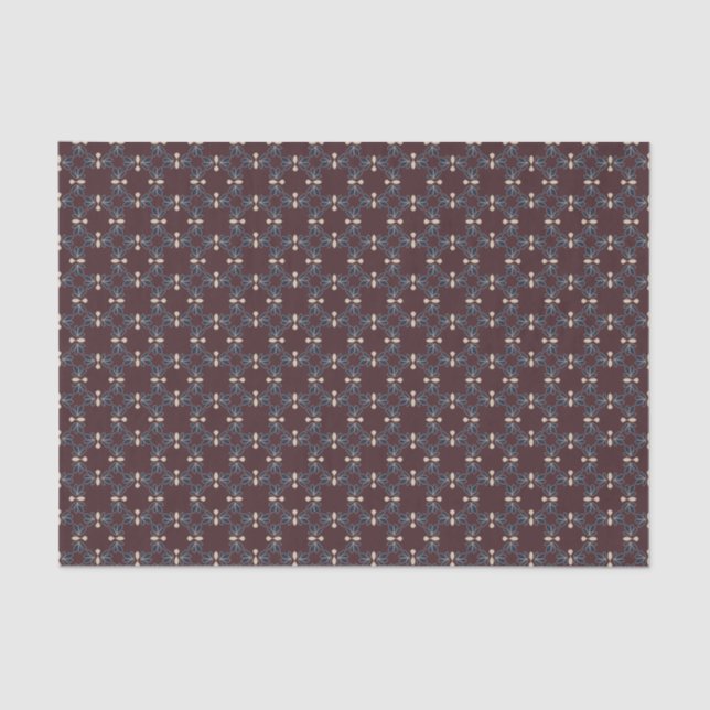 Dismal Collection Burgundy Navy Prairie Bloom Tissue Paper (Front)