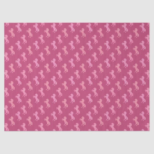 Dismal Pink Tissue Paper Horses Preppy Cowgirl (Front)