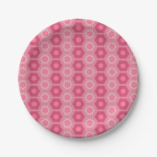 Dismal Pink Y2K Floral Wallpaper Inspired Western Paper Plate